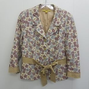 John Carlisle Floral Linen Self-Tie Jacket